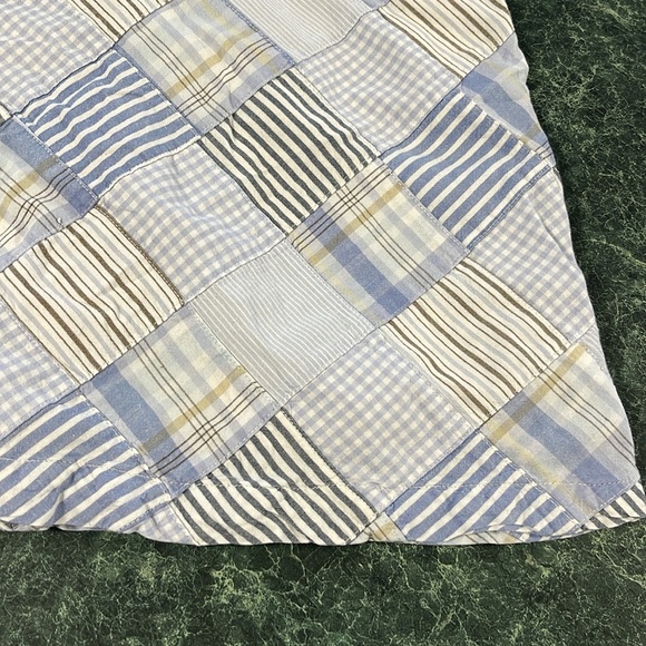 Gap flowing off white blue Checkered Quilt look Tank Top sz M 8 - Picture 3 of 9